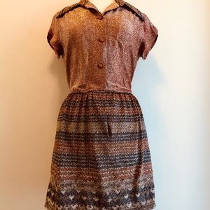 VTG 70’s Fred Rothschild Metallic Mini Dress